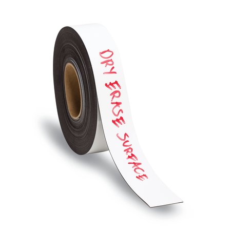 U Brands Dry Erase Magnetic Tape Roll, 2" x 50 ft, White 5151U00-03